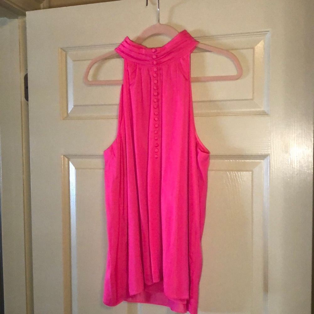 Pink sleeveless blouse